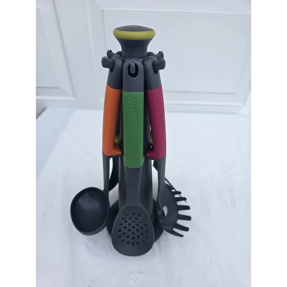 Joseph Joseph Elevate Carousel Opal Kitchen Utensil Tool Set w/ Stand USED